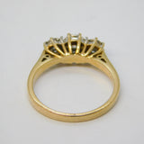 9ct Yellow Gold & Three-Stone Diamond Dress Ring Vintage 1995 Sheffield