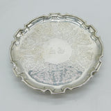 George II Sterling Silver Heraldic Crest Salver Antique 1732 London E. Cornock