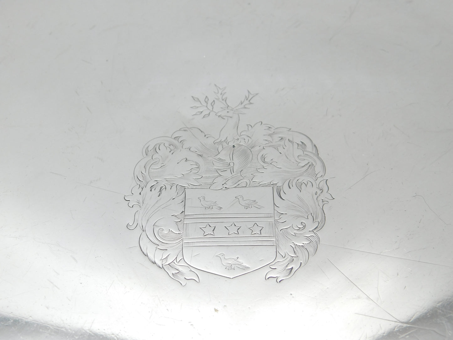 Charles II Sterling Silver Crested Paw Foot Salver Dish 1680 London Antique Maker NL