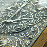 Edwardian Sterling Silver Mounted Wooden Trinket Box Antique 1910 Birmingham