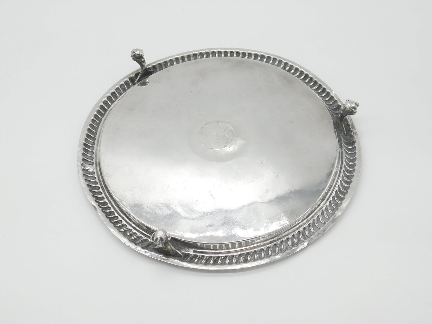 Charles II Sterling Silver Crested Paw Foot Salver Dish 1680 London Antique Maker NL