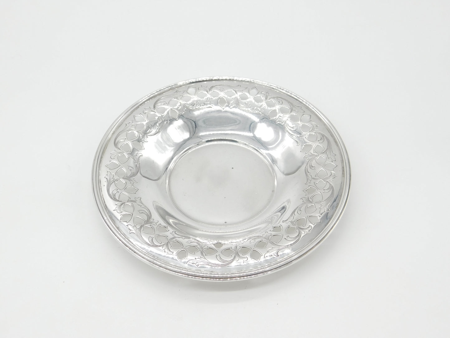 Tiffany & Co. Sterling Silver Pierced Floral Sweet Treat Dish c1930 Antique Deco