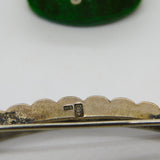 Victorian Large .900 Silver Paste Set Crescent Sweetheart Brooch c1890 Antique