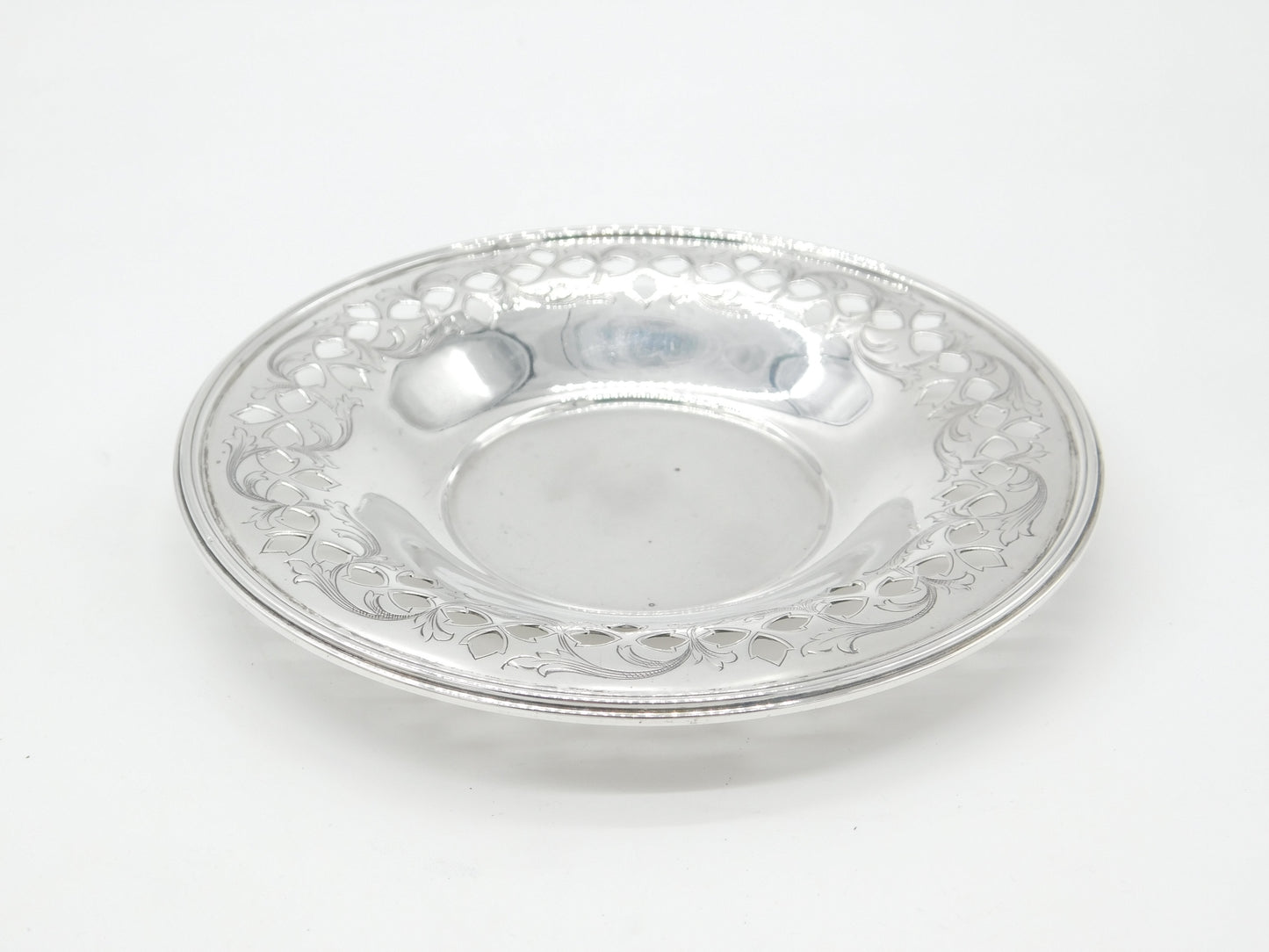 Tiffany & Co. Sterling Silver Pierced Floral Sweet Treat Dish c1930 Antique Deco