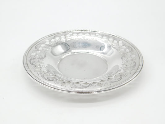 Tiffany & Co. Sterling Silver Pierced Floral Sweet Treat Dish c1930 Antique Deco