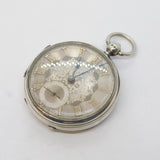 Boxed Sterling Silver Open-Face Pocket Watch Antique 1915 London