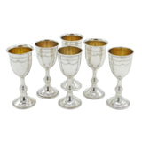 Art Deco Set of Six Sterling Silver Kiddush Cups Antique 1926 London