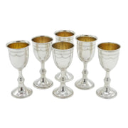 Art Deco Set of Six Sterling Silver Kiddush Cups Antique 1926 London