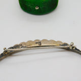 Victorian Large .900 Silver Paste Set Crescent Sweetheart Brooch c1890 Antique