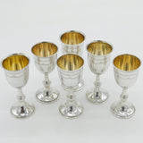 Art Deco Set of Six Sterling Silver Kiddush Cups Antique 1926 London