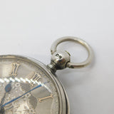 Boxed Sterling Silver Open-Face Pocket Watch Antique 1915 London