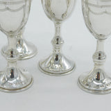 Art Deco Set of Six Sterling Silver Kiddush Cups Antique 1926 London