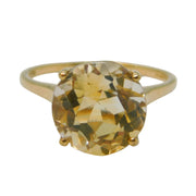 9ct Yellow Gold & Faceted Citrine Cocktail Ring Vintage 2011 Birmingham