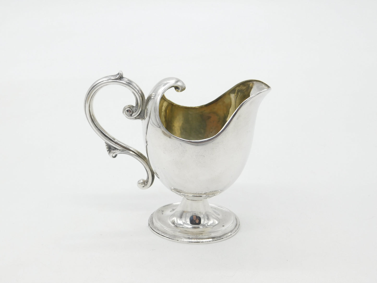 Victorian Sterling Silver Modernist Floral Cream Jug 1900 Birmingham Antique