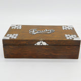 Victorian Sterling Silver Mounted Oak Bridge Playing Cards Box Antique c1900