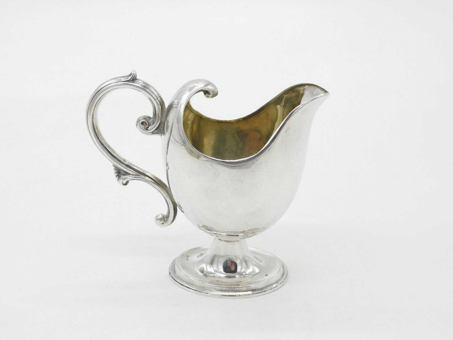 Victorian Sterling Silver Modernist Floral Cream Jug 1900 Birmingham Antique