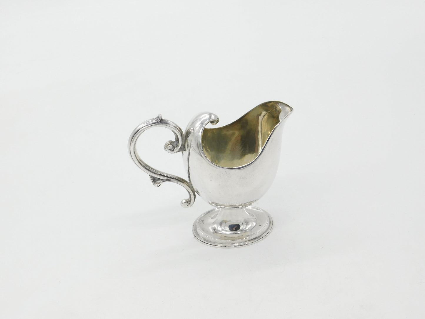 Victorian Sterling Silver Modernist Floral Cream Jug 1900 Birmingham Antique