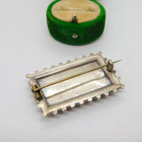 Victorian Sterling Silver Granite & Agate Set Sweetheart Brooch c1880 Antique