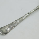 George II Sterling Silver Berry Pattern Dessert Serving Spoon Antique 1757