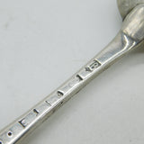 George II Sterling Silver Berry Pattern Dessert Serving Spoon Antique 1757