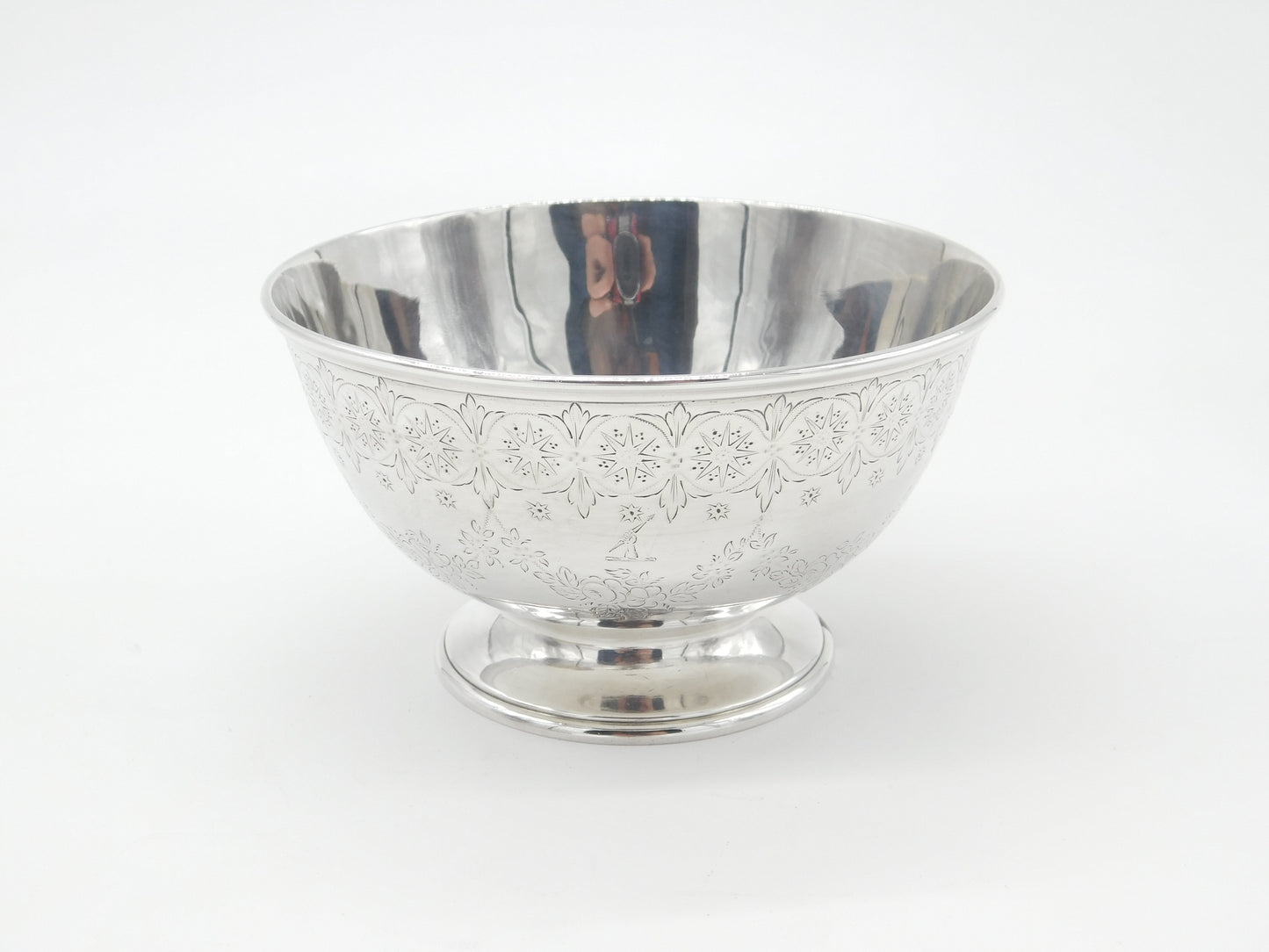 Victorian Sterling Silver Floral Form Sweet Treat Bowl with Crest 1867 London