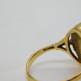 9ct Yellow Gold & Derbyshire Blue John Dress Ring Vintage London c1970