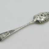 George II Sterling Silver Berry Pattern Dessert Serving Spoon Antique 1757