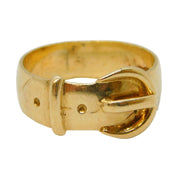 9ct Yellow Gold Victorian Style Buckle Ring Vintage 1973 London
