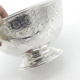 Victorian Sterling Silver Floral Form Sweet Treat Bowl with Crest 1867 London