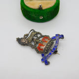 WWII-era Sterling Silver Enamel Royal Army Pay Corps Sweetheart Brooch Antique