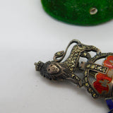 WWII-era Sterling Silver Enamel Royal Army Pay Corps Sweetheart Brooch Antique