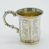Victorian Sterling Silver Floral Pattern Christening Mug Antique 1843 London Robert Death
