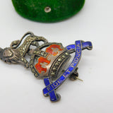 WWII-era Sterling Silver Enamel Royal Army Pay Corps Sweetheart Brooch Antique