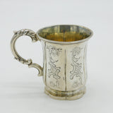 Victorian Sterling Silver Floral Pattern Christening Mug Antique 1843 London Robert Death