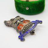WWII-era Sterling Silver Enamel Royal Army Pay Corps Sweetheart Brooch Antique