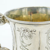 Victorian Sterling Silver Floral Pattern Christening Mug Antique 1843 London Robert Death