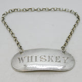 Victorian Sterling Silver Whisky Decanter Label Antique 1870 Birmingham G. Unite