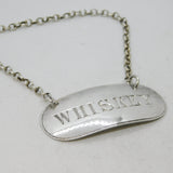Victorian Sterling Silver Whisky Decanter Label Antique 1870 Birmingham G. Unite