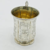 Victorian Sterling Silver Floral Pattern Christening Mug Antique 1843 London Robert Death
