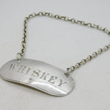 Victorian Sterling Silver Whisky Decanter Label Antique 1870 Birmingham G. Unite