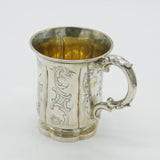 Victorian Sterling Silver Floral Pattern Christening Mug Antique 1843 London Robert Death