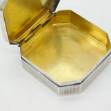 Victorian Sterling Silver Colourful Enamel Floral Trinket Box c1890 Antique