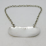 Victorian Sterling Silver Whisky Decanter Label Antique 1870 Birmingham G. Unite