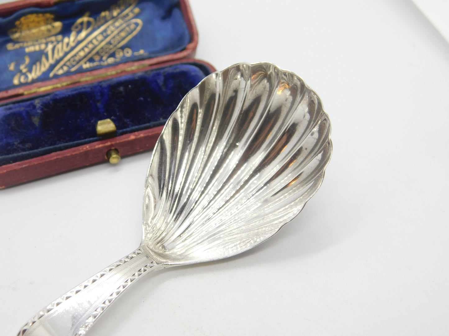 Georgian Sterling Silver Scallop Bowl Caddy Spoon 1788 Charles Hougham