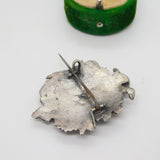 Early Victorian Cast Sterling Silver Neo-Classical Cherub Brooch c1840 Antique