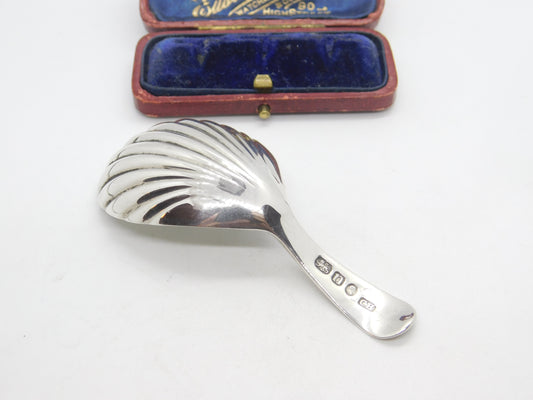 Georgian Sterling Silver Scallop Bowl Caddy Spoon 1788 Charles Hougham