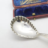 Georgian Sterling Silver Bright Cut Tea Caddy Spoon 1801 London Antique