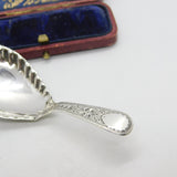 Georgian Sterling Silver Bright Cut Tea Caddy Spoon 1801 London Antique