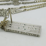 Sterling Silver & Emerald Saxon Sundial 'Oldest Watch' Replica Vintage 1975
