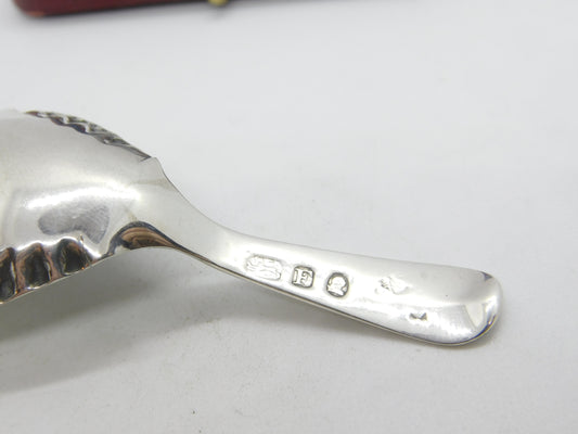 Georgian Sterling Silver Bright Cut Tea Caddy Spoon 1801 London Antique